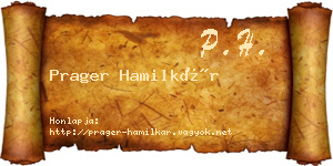 Prager Hamilkár névjegykártya